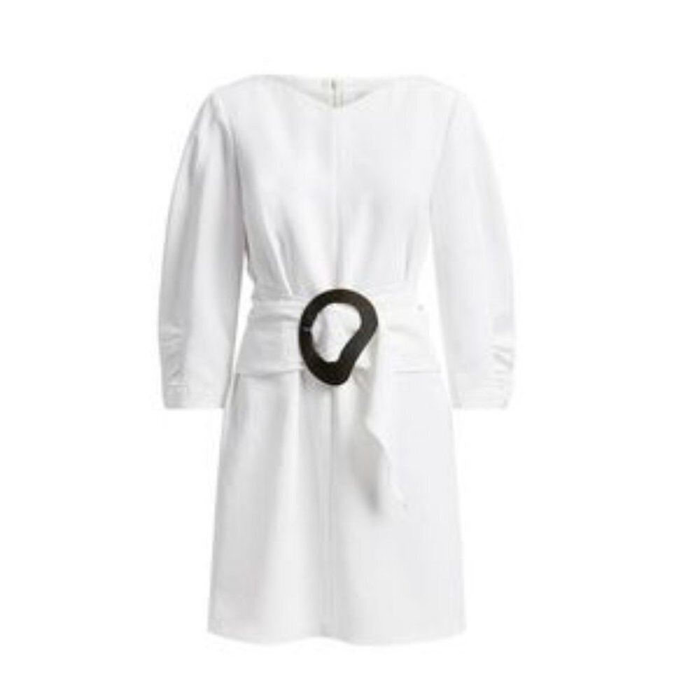 Tibi Shirred Sleeve with Removable Belt Dress Size 6